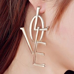 Zinc alloy love earrings